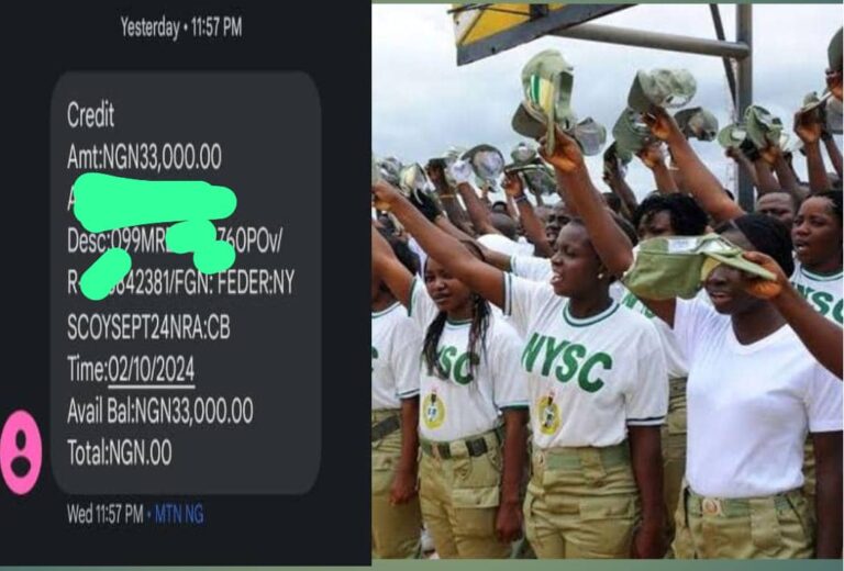 ‘N77k Allawee’: FG Pays Corps members N33,000 For September