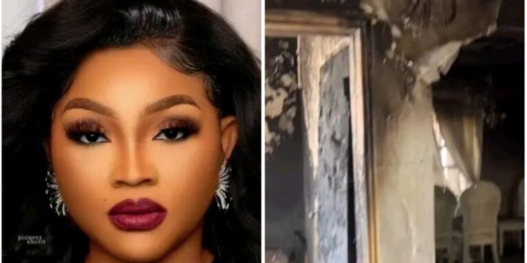FLASH: Fire Guts Actress Mercy Aigbe House