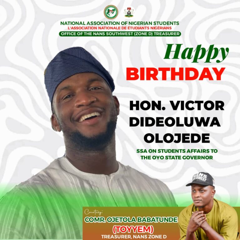 Birthday: ‘Indefatigable Leader’, NANS Zone D Treasurer, Toyyem Fetes Gov. Makinde’s Aide On Students Affairs, Victor Olojede