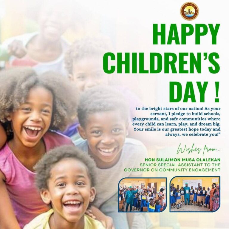 Children’s Day: ‘Hope Of Tomorrow’, Hon Sulaimon Celebrates Young Ones