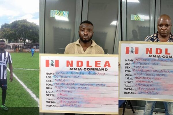 NDLEA Arrests Ex-footballer, 4 Others Over 22.6kg Drugs Seized At Lagos, Enugu Airports