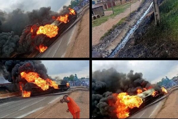 VIDEO: Gridlock As Fuel Tanker Explodes In Ibadan