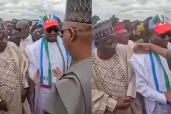 VIDEO: Shettima ‘Snubs’ Ganduje’s Handshake Amid 2027 VP Ticket Crisis