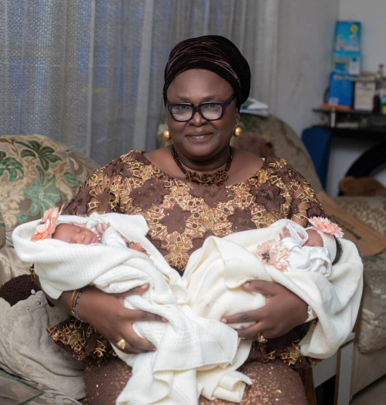 The Waiting Is Over, Nigerian Woman Welcomes Twin Girls In Her 50s