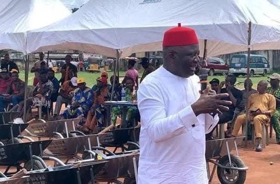 PHOTOS: Reps Member Empowers Constituents With Wheelbarrows, Cutlass, Rake In Anambra