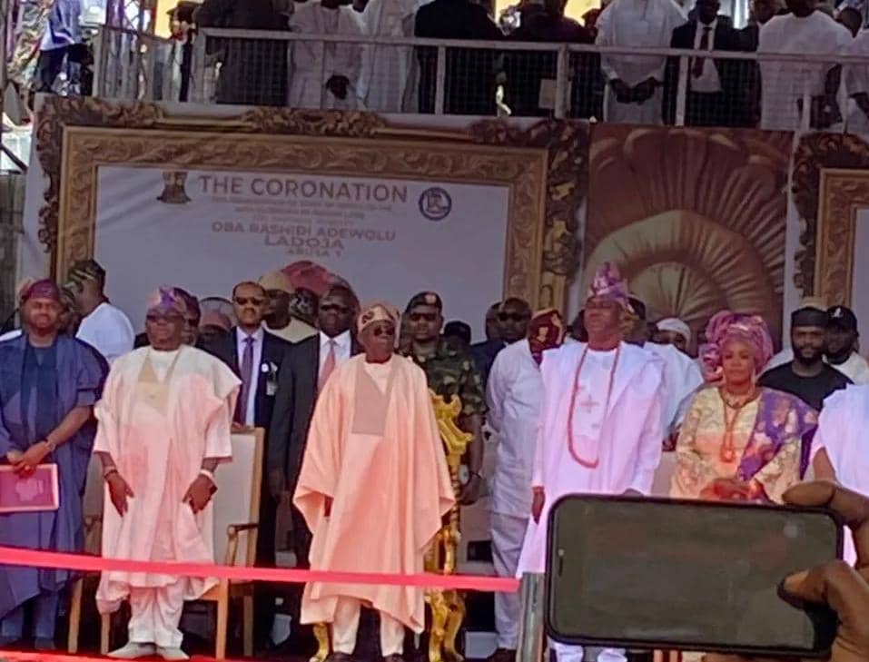 BREAKING: Tinubu Arrives Venue Of Ladoja’s Coronation As 44th Olubadan
