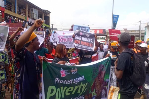 JUST-IN: Protest Rocks Lagos Over Demolition Of BuildingsÂ